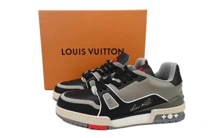 Louis Vuitton Trainer Grey Black - Image 3