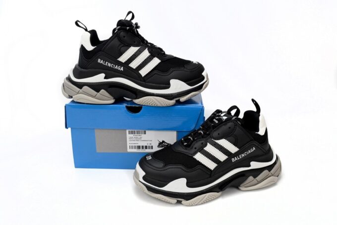 Balenciaga Triple S Black And White Bars - Image 2