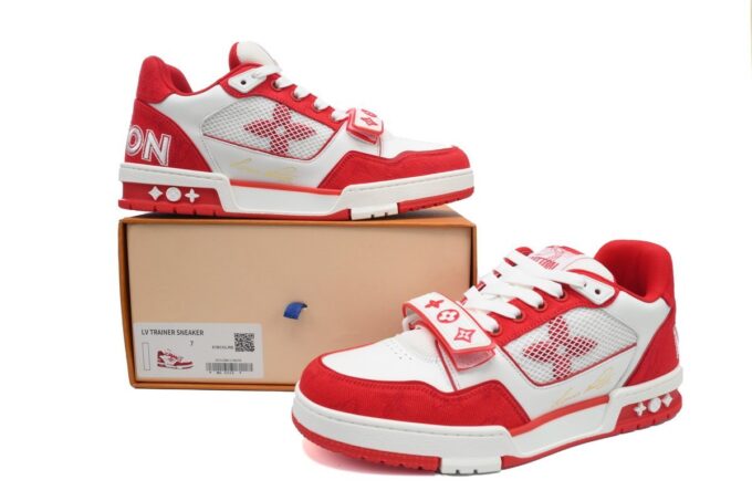 Louis Vuitton Trainer Rose Red - Image 4