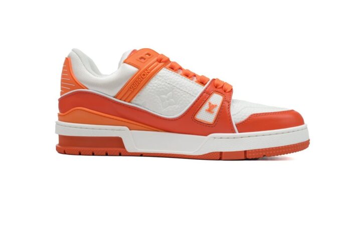 Louis Vuitton Trainer White Orange - Image 4