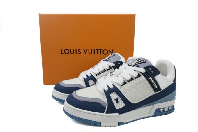 Louis Vuitton Trainer White Blue - Image 7