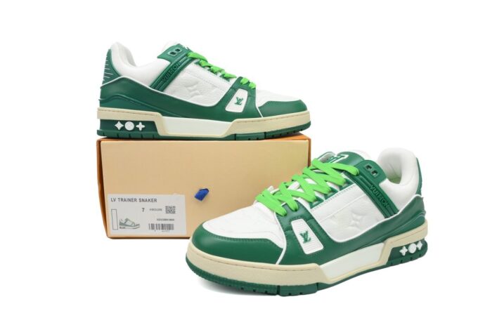 Louis Vuitton Trainer White Green - Image 8