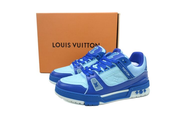 Louis Vuitton Trainer White Blue - Image 5