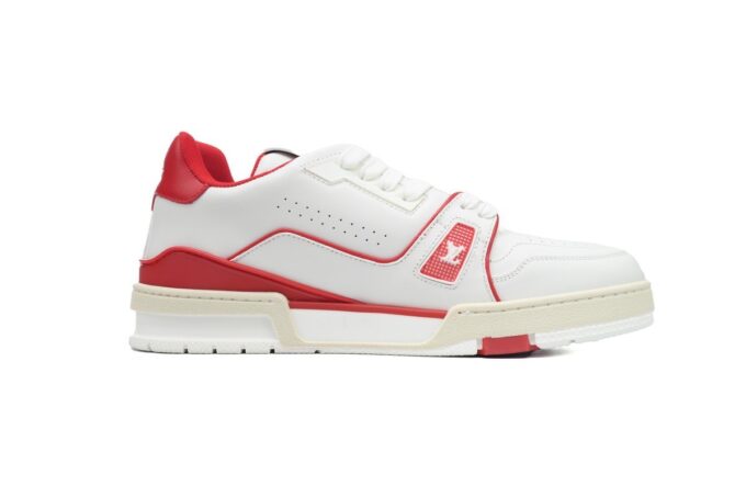 Louis Vuitton Trainer White Red - Image 12