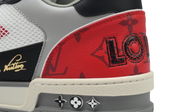 Louis Vuitton Trainer Black and Red - Image 10
