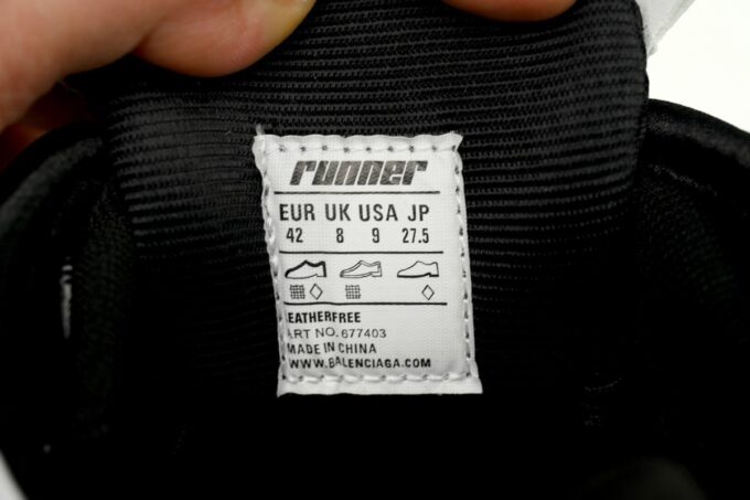 Balenciaga Runner Black White - Image 11