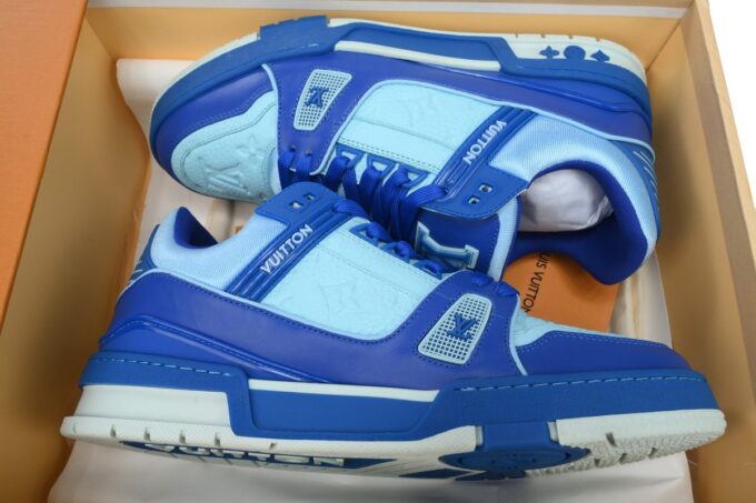 Louis Vuitton Trainer White Blue - Image 10