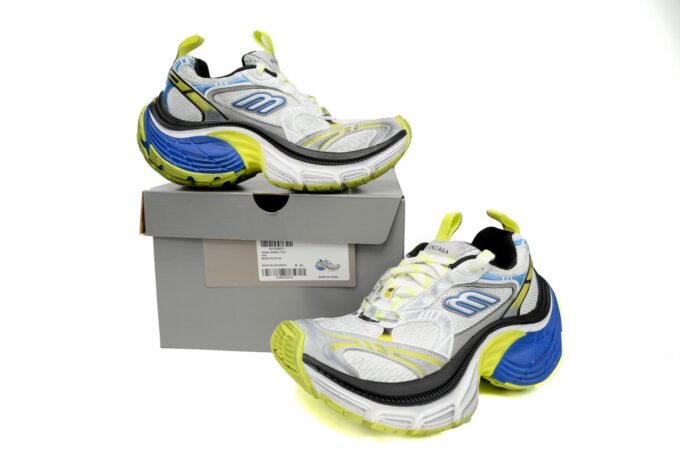 Balenciaga 10XL White Blue Fluorescent Green - Image 11