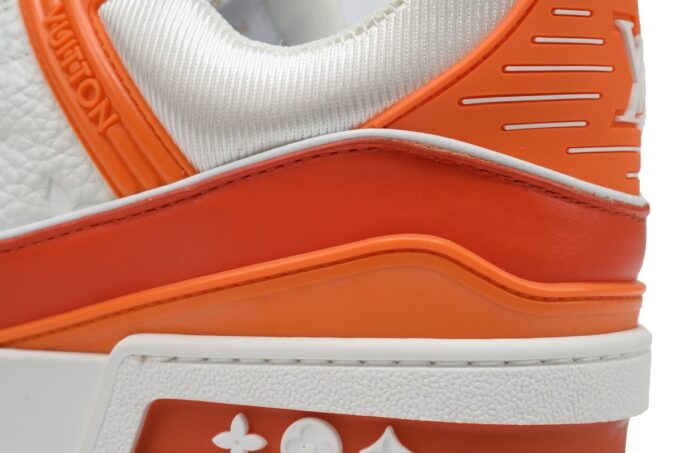 Louis Vuitton Trainer White Orange - Image 13