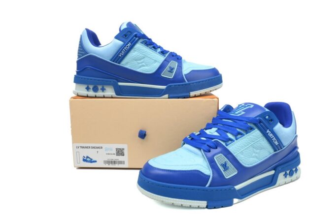 Louis Vuitton Trainer White Blue - Image 12