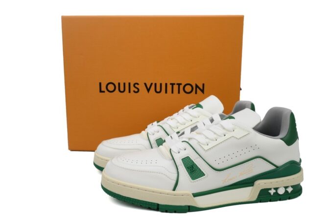 Louis Vuitton Trainer White Green - Image 14