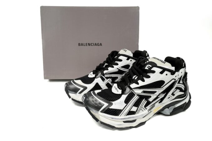 Balenciaga Runner Black White - Image 13
